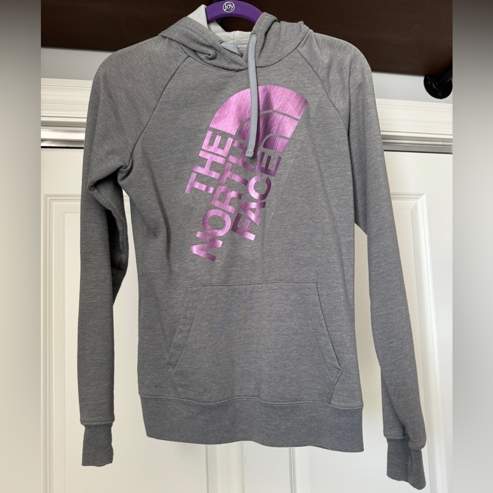 The North Face. Size Small Gray Hooded Sweatshirt.